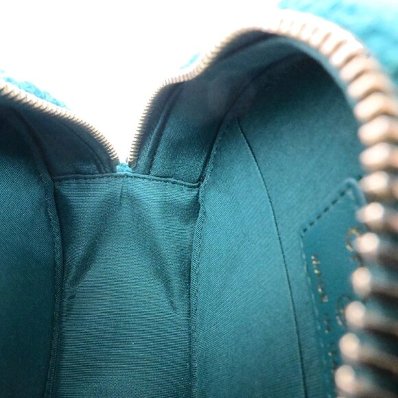 CHANEL 19 CC Logo Round Chain Mini Shoulder Bag Tweed Leather Green 332LC528 - Picture 7 of 16